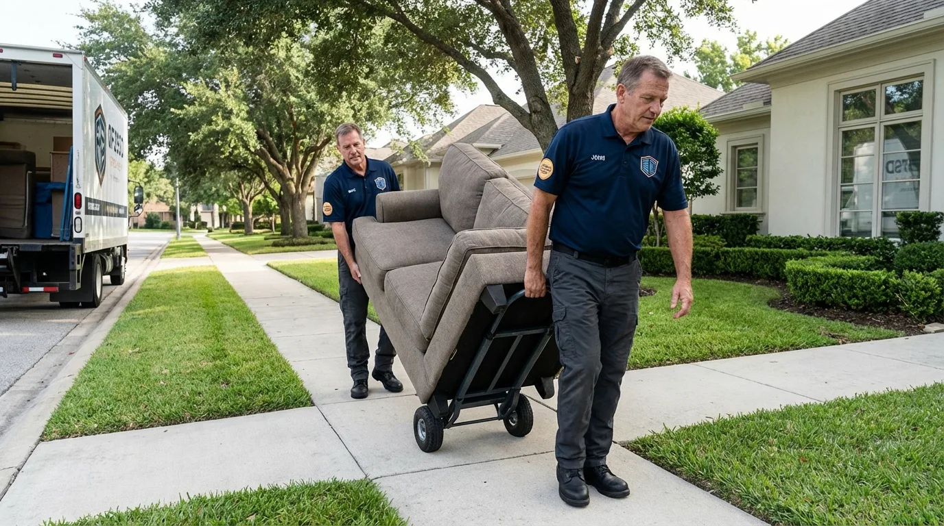 Local residential moving crew loading furniture in Medicine Lodge, KS