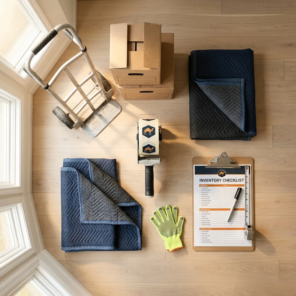 Professional moving supplies and packing materials layout for Medicine Lodge residential relocations